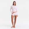 COTTON JERSEY LONG SLEEVE T-SHIRT | CHERRY BLOSSOM ON A MODEL FRONT VIEW @ | FOCUS: 0.0, 1.0, 0.9