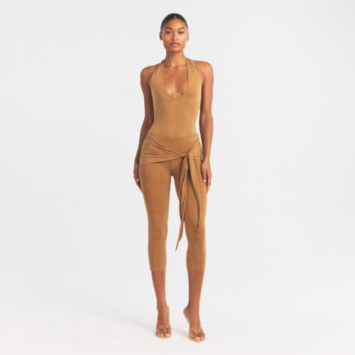 CUPRO JERSEY HALTER BODYSUIT
