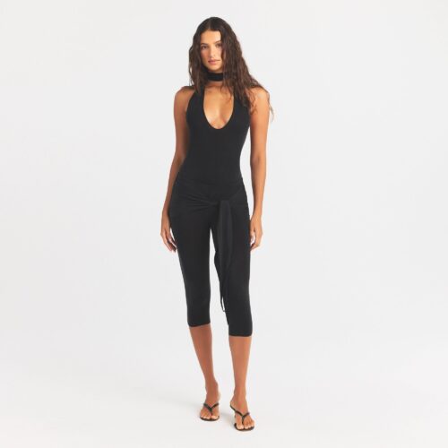 CUPRO JERSEY HALTER BODYSUIT