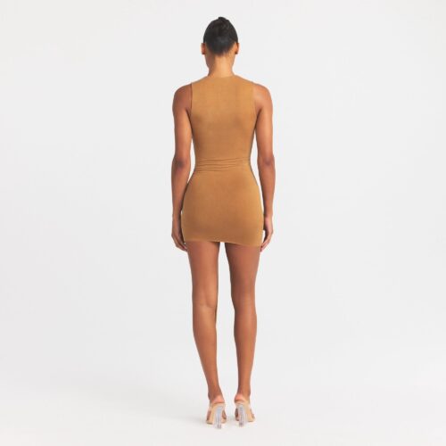 CUPRO JERSEY WRAP MINI DRESS