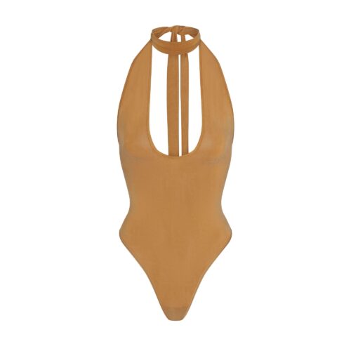 CUPRO JERSEY HALTER BODYSUIT