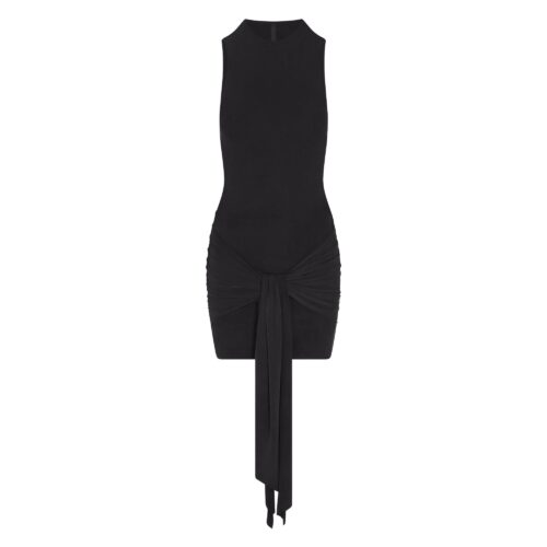 CUPRO JERSEY WRAP MINI DRESS