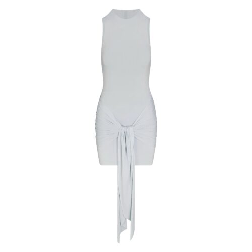 CUPRO JERSEY WRAP MINI DRESS