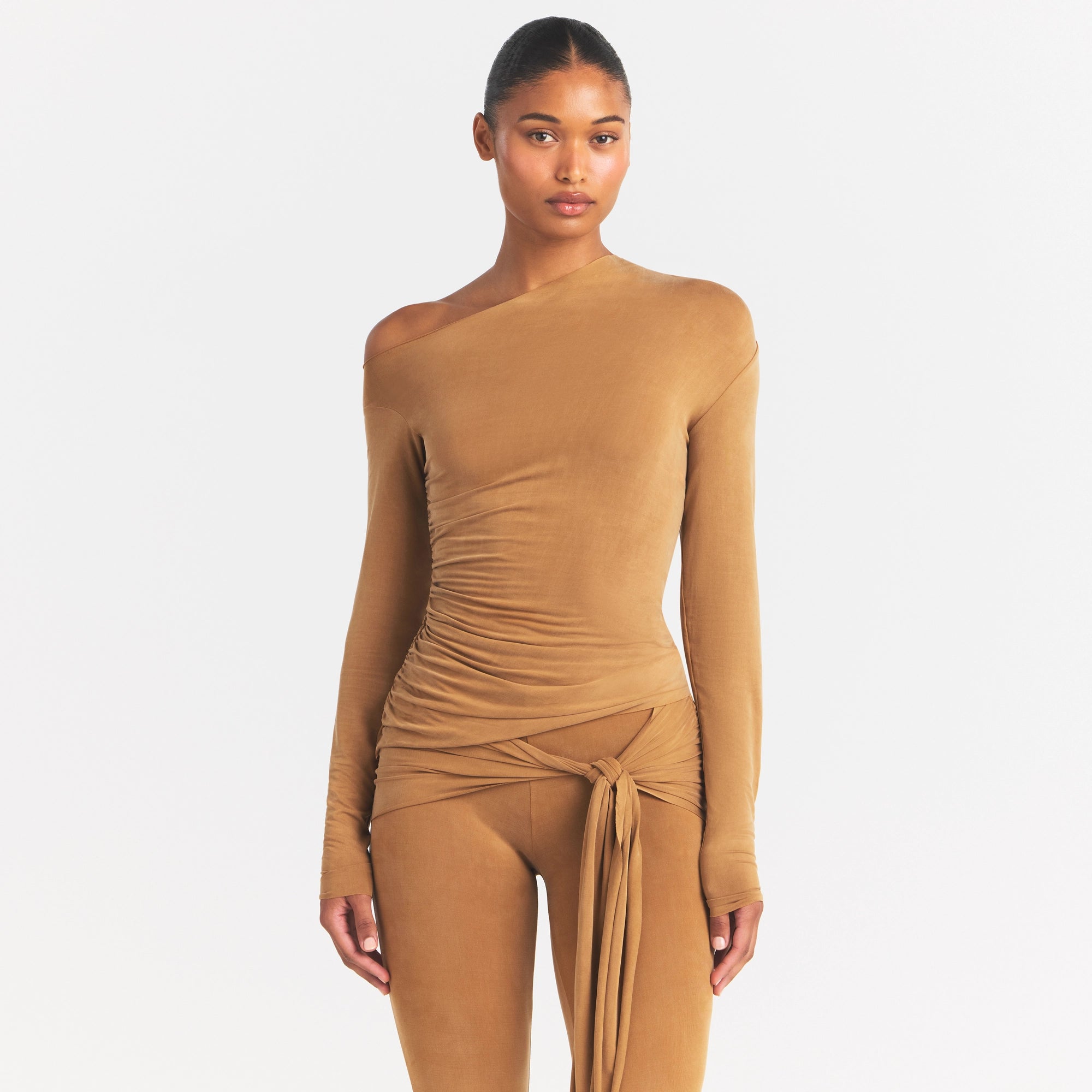 CUPRO JERSEY ASYMMETRICAL TOP
