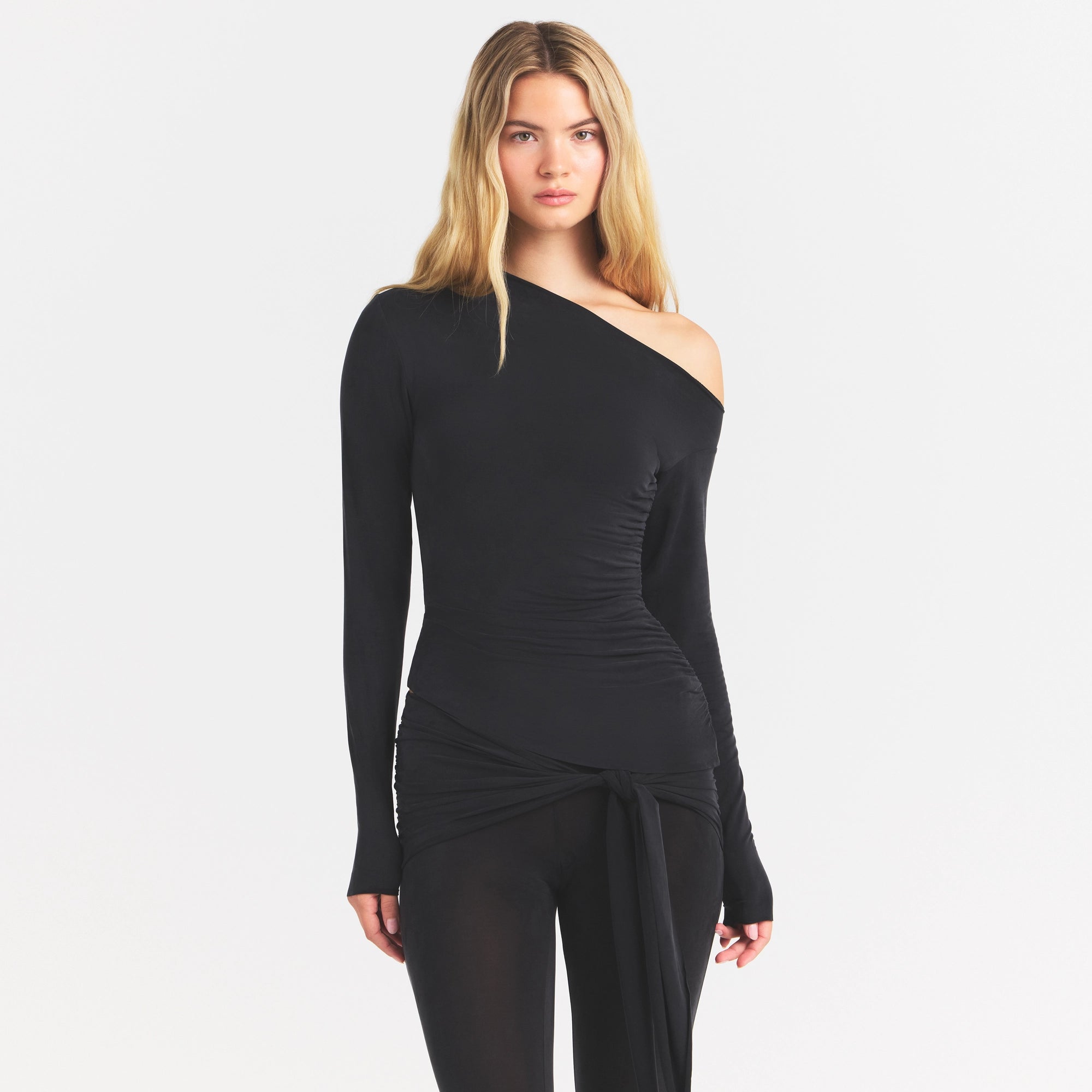 CUPRO JERSEY ASYMMETRICAL TOP